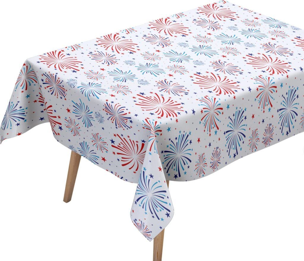 Patriotic Burst Plastic Table Cloth