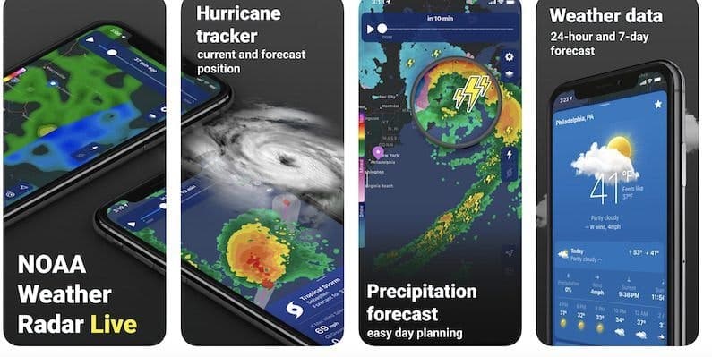 Weather aps for RV travel like this one from NOAA are really great