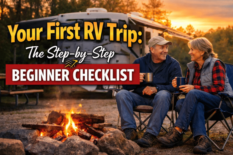 image of couple on first rv trip