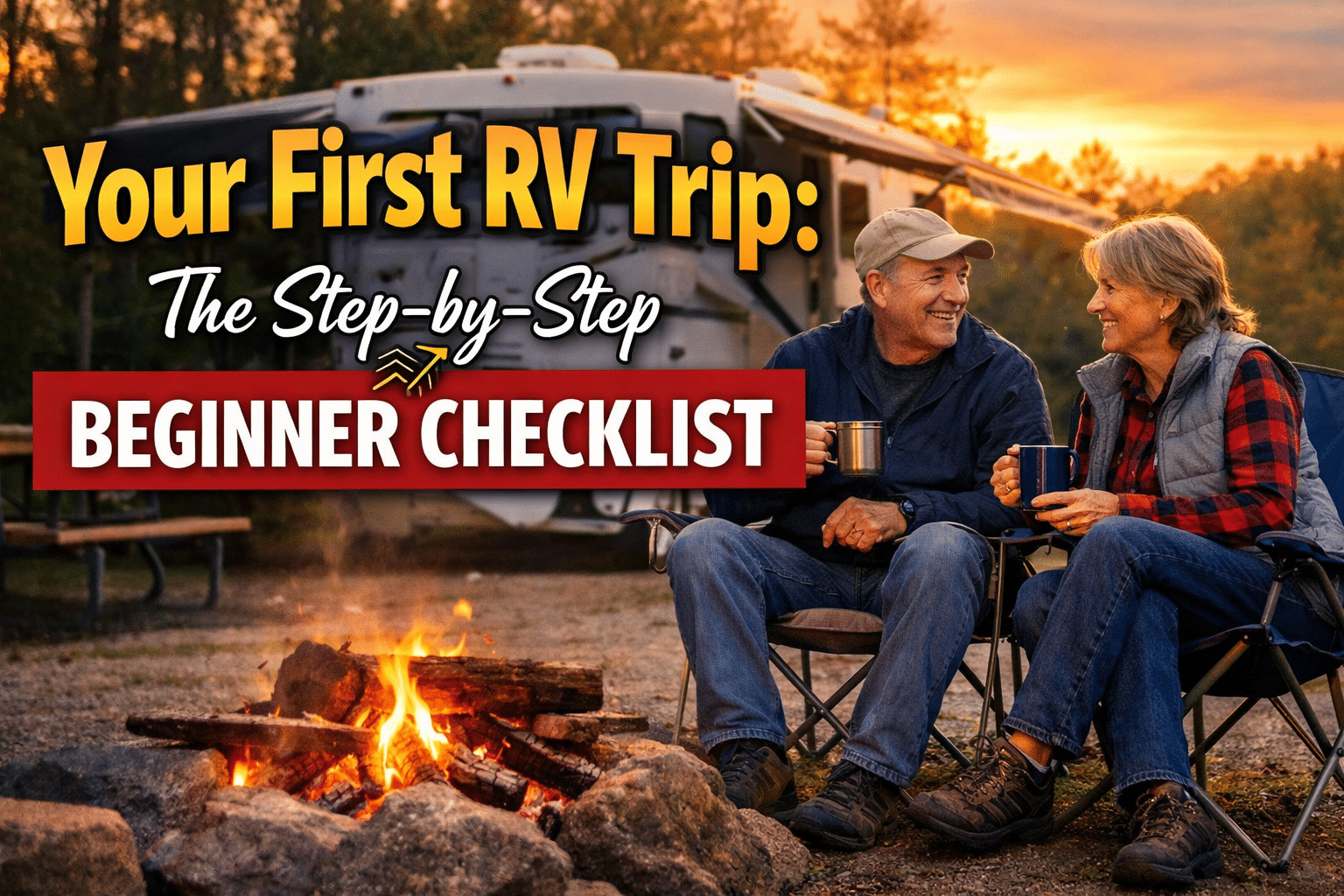 image of couple on first rv trip