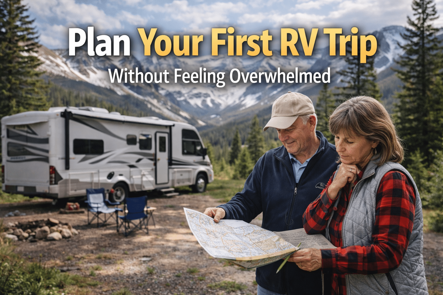 image of couple planning their first rv trip