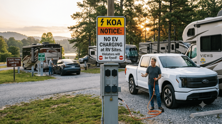 Image of campground EV charging confustion